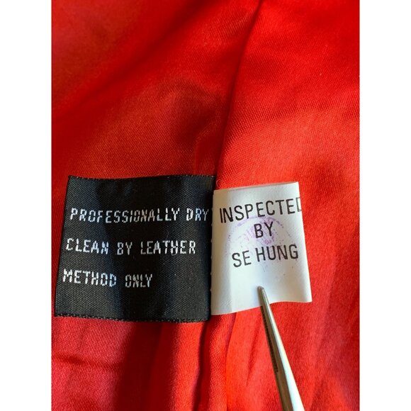 Rare Vintage Jacqueline Ferrar 80s Womens Red Buttery Leather Coat S/M - Picture 12 of 12